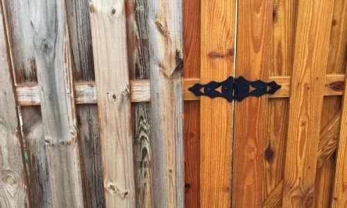 Fence Staining Before and After Results