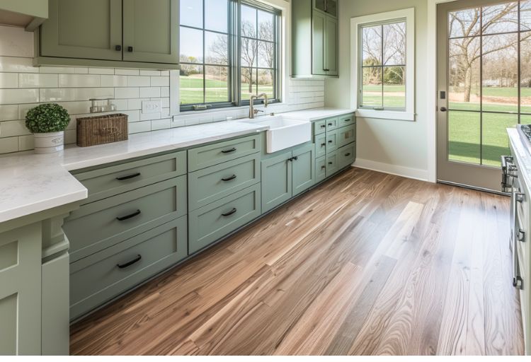 Earthy Greens for Kitchen Cabinets