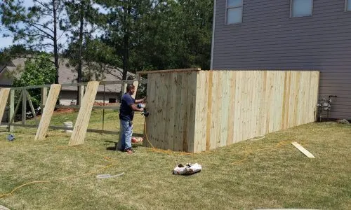 Fence Staining Before and After