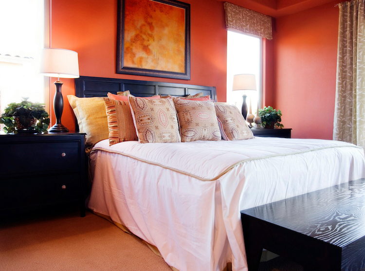 Orange Bedroom that is romantic