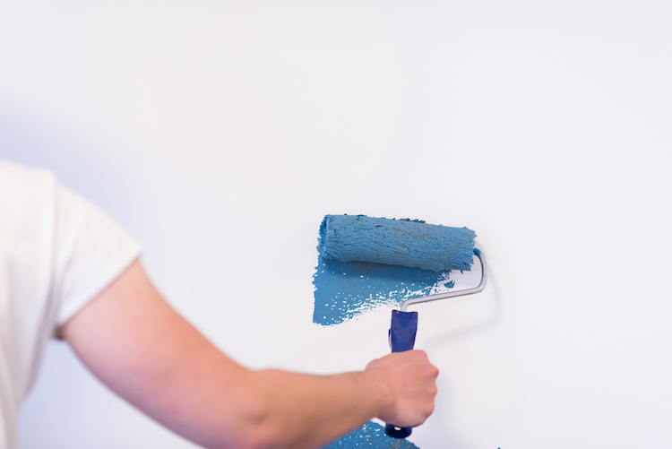 Painting a wall blue